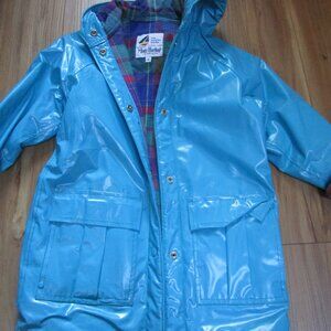 Vintage Misty Harbor Kids Raincoat Any weather slicker Size 8 plaid lining (read